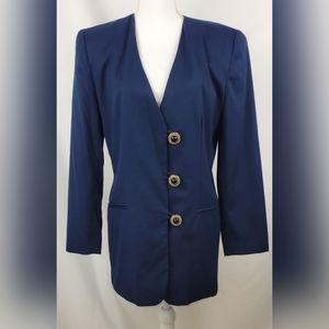 1980s True Vintage SK & Company Blazer | Navy with Gold Buttons | Size 12